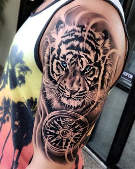 Tatuagem de tigre masculina no braço  15 vendidos